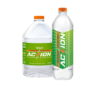 Action Bottled Water Display Sample