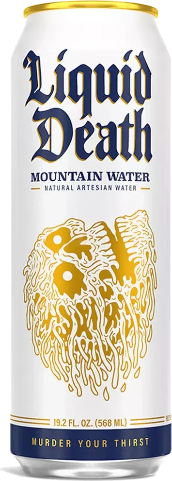 Liquid Death Bottled Water Display Sample