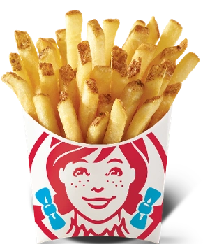 Wendy’s 的天然带皮薯条，较厚，外皮酥脆，内部柔软，保留土豆本身的风味。